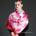 Double-Sided High Quality Long Silk Scarves with Button